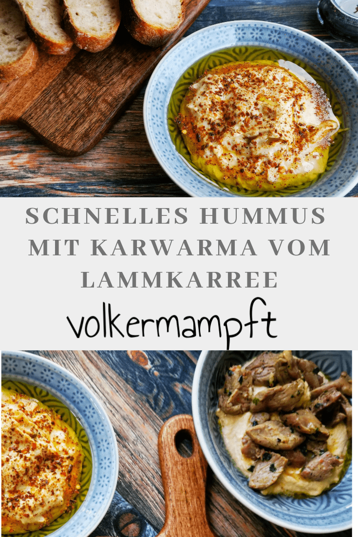 Hummus Kawarma - Hummus mit Lamm in Zitronenmarinade